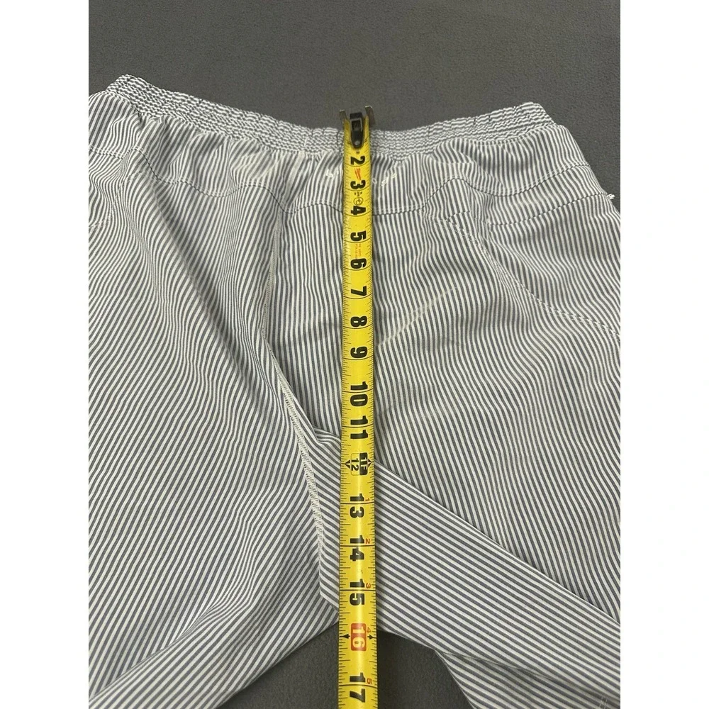 Birddogs Shorts Mens XXL White Blue Striped Performance Lined Athletic 2XL